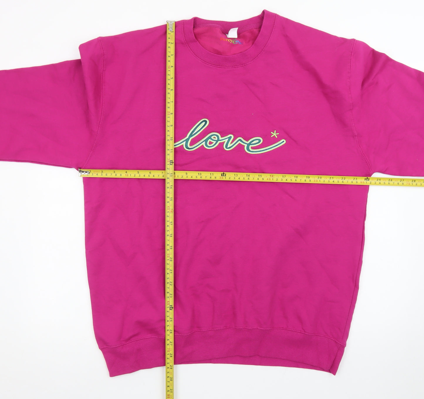 Percy & Nell Womens Pink Crew Neck 'Love' Cotton Sweatshirt XL
