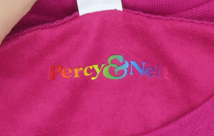Percy & Nell Womens Pink Crew Neck 'Love' Cotton Sweatshirt XL