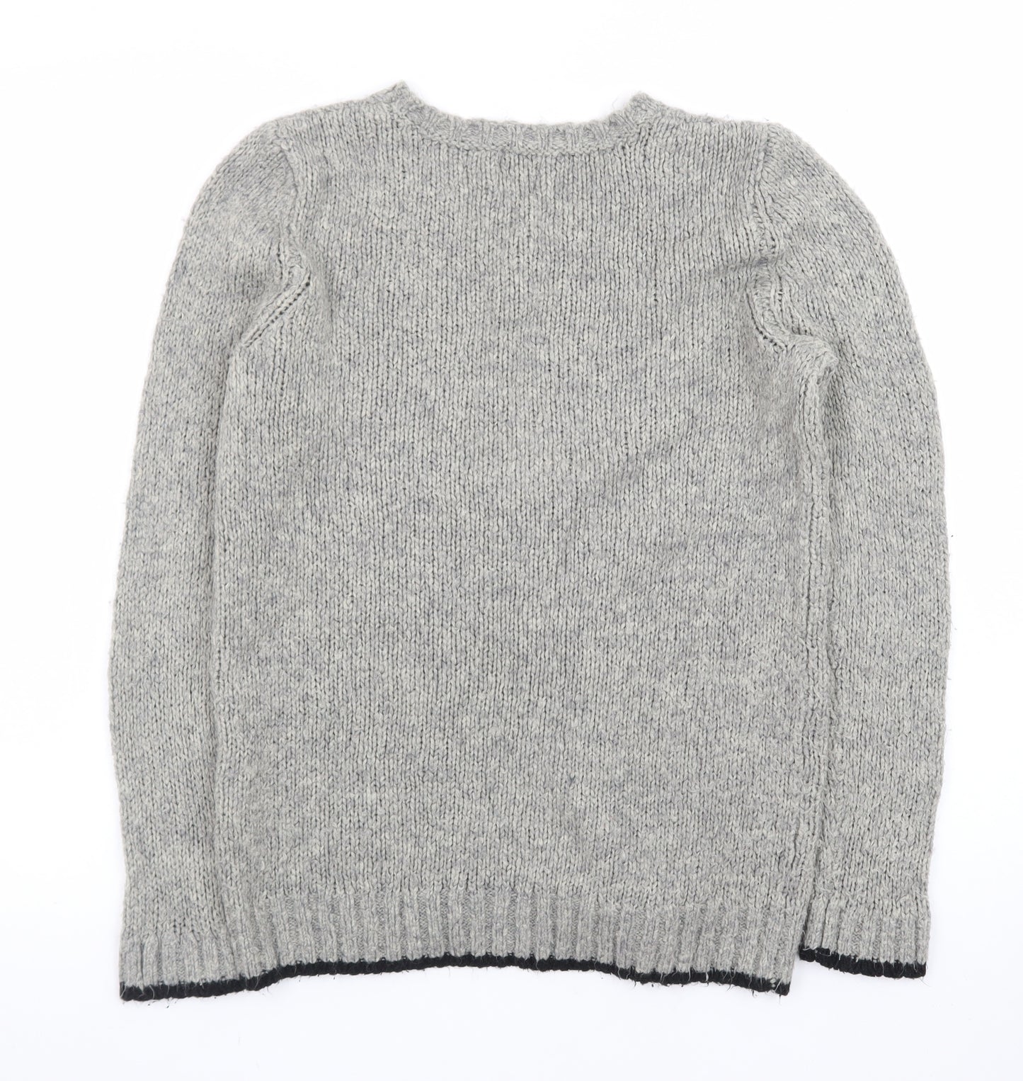 Yumi Women’s Grey Polar Bear Knit Long Sleeve Pullover Jumper Size 10
