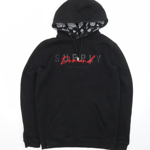 Supply & Demand Men's Black Pullover Hoodie M Graphic Print Paisley Lined