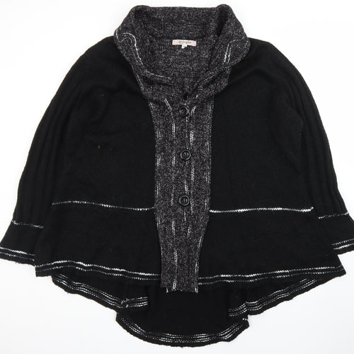 Joe Browns Women's Black Plus Size 32/34 Cowl Neck Knit Cardigan