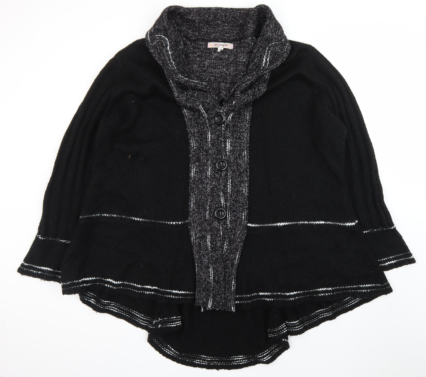 Joe Browns Women's Black Plus Size 32/34 Cowl Neck Knit Cardigan