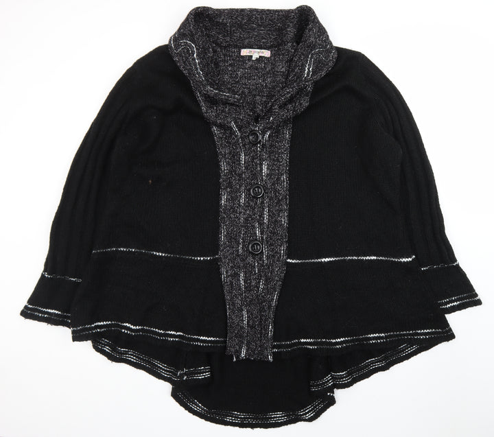 Joe Browns Women's Black Plus Size 32/34 Cowl Neck Knit Cardigan