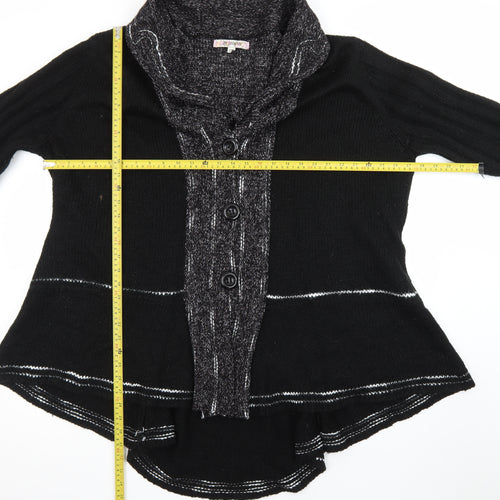 Joe Browns Women's Black Plus Size 32/34 Cowl Neck Knit Cardigan