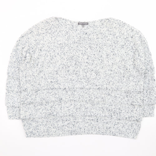 Laura Ashley Women Grey Knit Pullover Jumper UK 20 Relaxed Fit