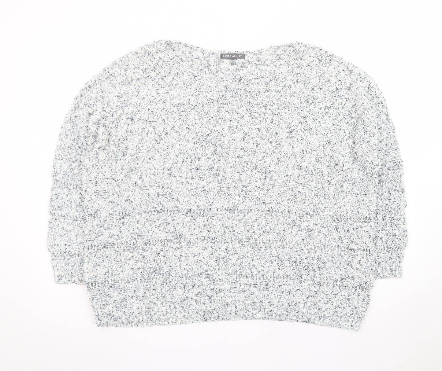 Laura Ashley Women Grey Knit Pullover Jumper UK 20 Relaxed Fit
