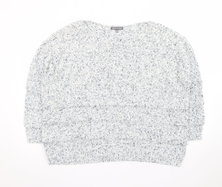 Laura Ashley Women Grey Knit Pullover Jumper UK 20 Relaxed Fit