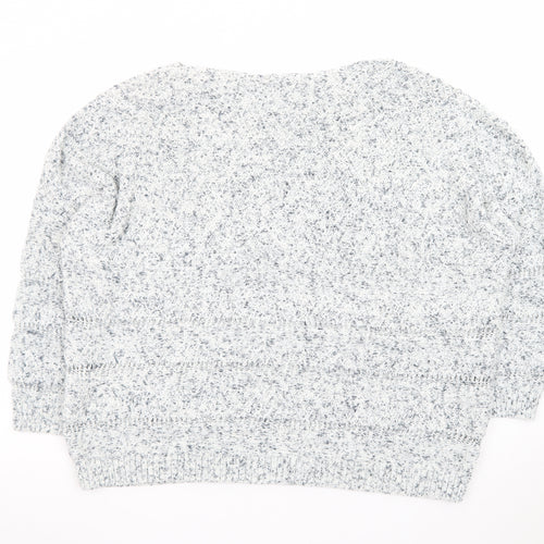 Laura Ashley Women Grey Knit Pullover Jumper UK 20 Relaxed Fit