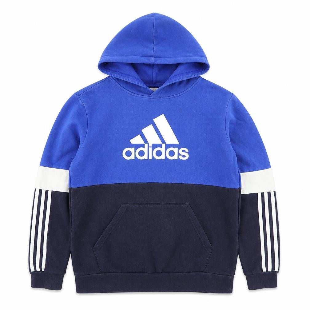 Adidas Boys Blue & Navy Hoodie 15-16 Years Pullover Fleece Sweatshirt
