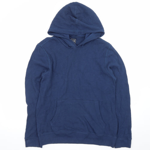 GAP Mens Blue Knit Pullover Hoodie Size M Regular Fit