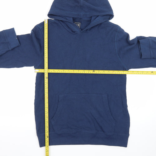 GAP Mens Blue Knit Pullover Hoodie Size M Regular Fit