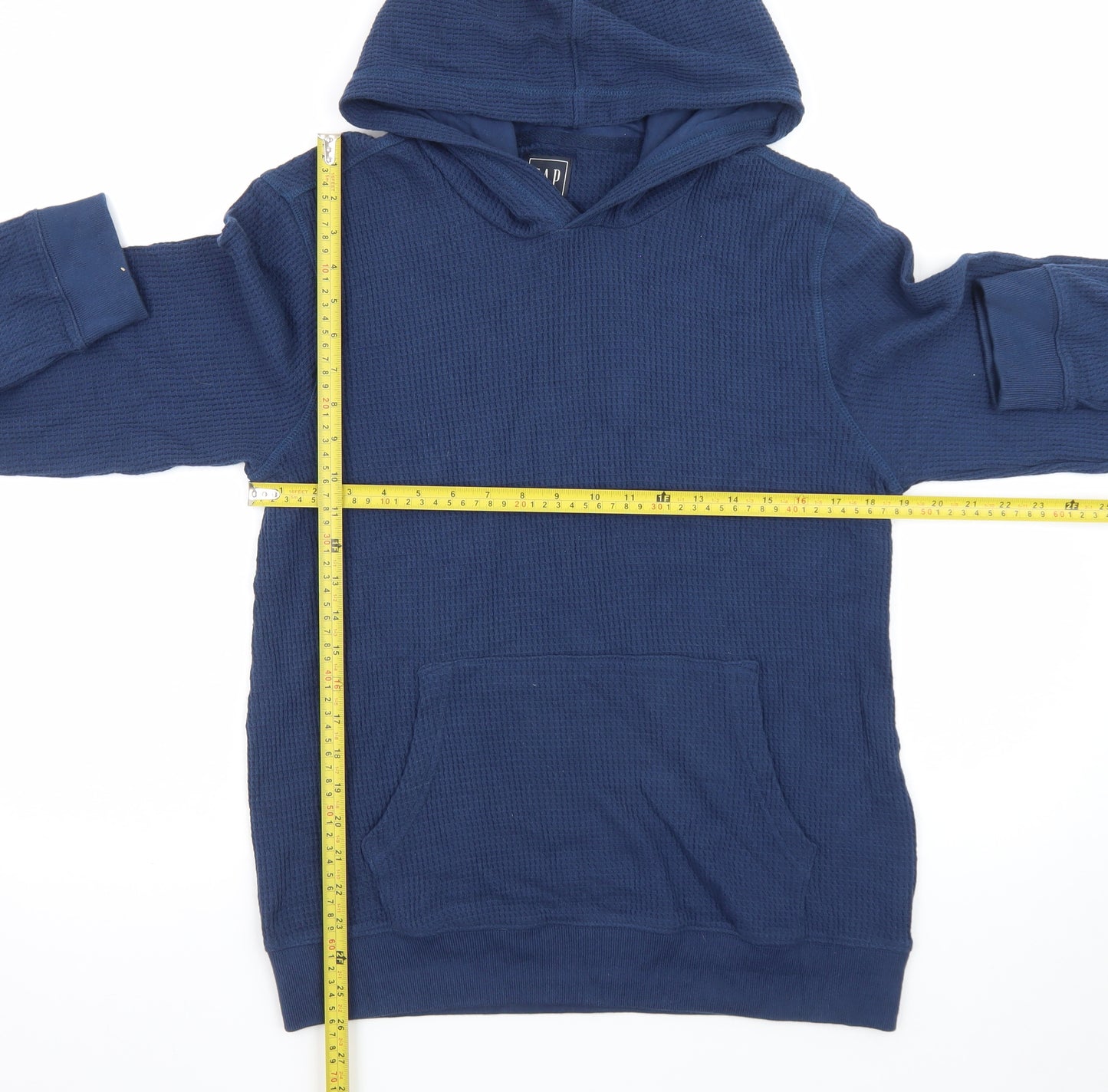GAP Mens Blue Knit Pullover Hoodie Size M Regular Fit
