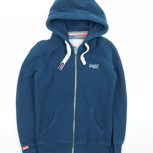 Superdry Men's Blue Full Zip Hoodie S Regular Fit Fleece