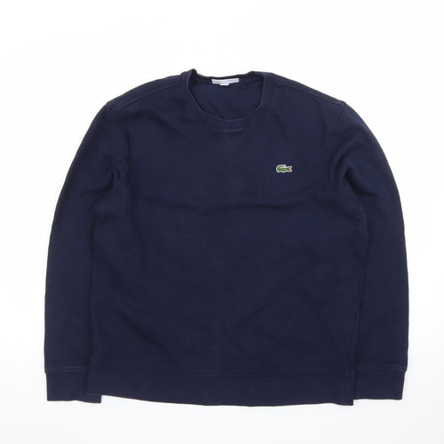 Lacoste Mens Blue Crew Neck Pullover Sweatshirt Size L