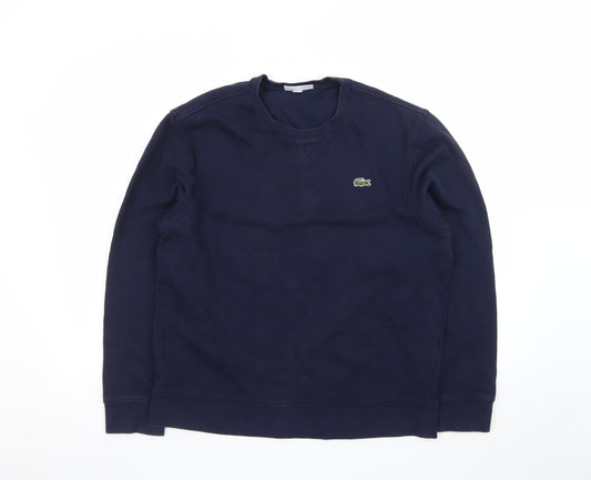 Lacoste Mens Blue Crew Neck Pullover Sweatshirt Size L