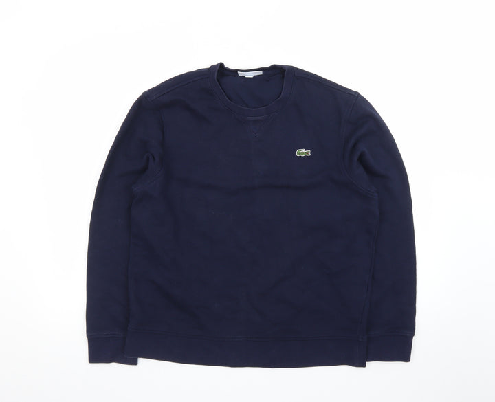 Lacoste Mens Blue Crew Neck Pullover Sweatshirt Size L