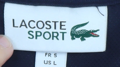 Lacoste Mens Blue Crew Neck Pullover Sweatshirt Size L