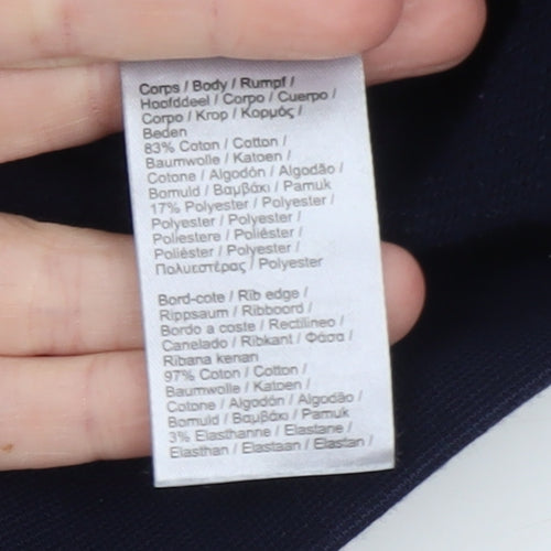 Lacoste Mens Blue Crew Neck Pullover Sweatshirt Size L