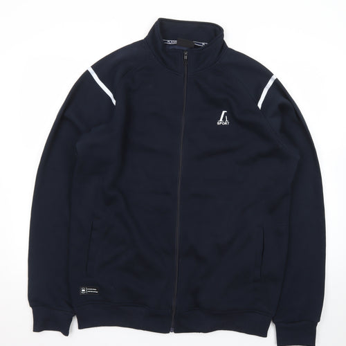 PLASIO Men's Blue 2XL Full Zip Basic Sports Jacket