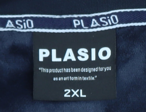 PLASIO Men's Blue 2XL Full Zip Basic Sports Jacket