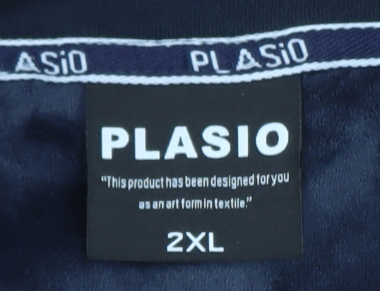 PLASIO Men's Blue 2XL Full Zip Basic Sports Jacket