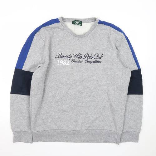 Beverly Hills Polo Club Men's Grey 2XL Pullover Sweatshirt