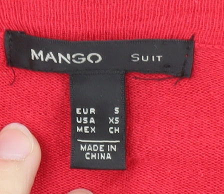 Mango Women’s Red Shift Dress Long Sleeve Size S Casual Classic