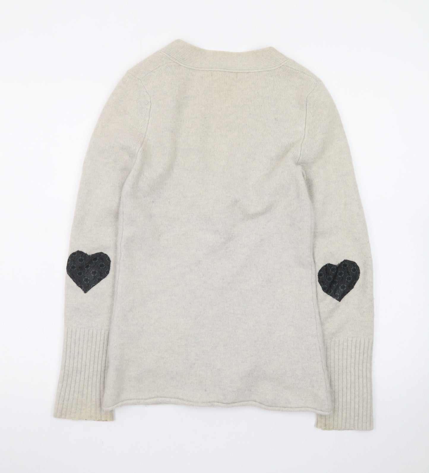 GAP Women Beige Cashmere Long Sleeve V-Neck Cardigan M