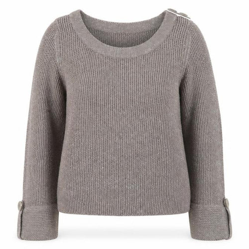Next Women’s Beige Linen Knit Button Detail Jumper Size 12