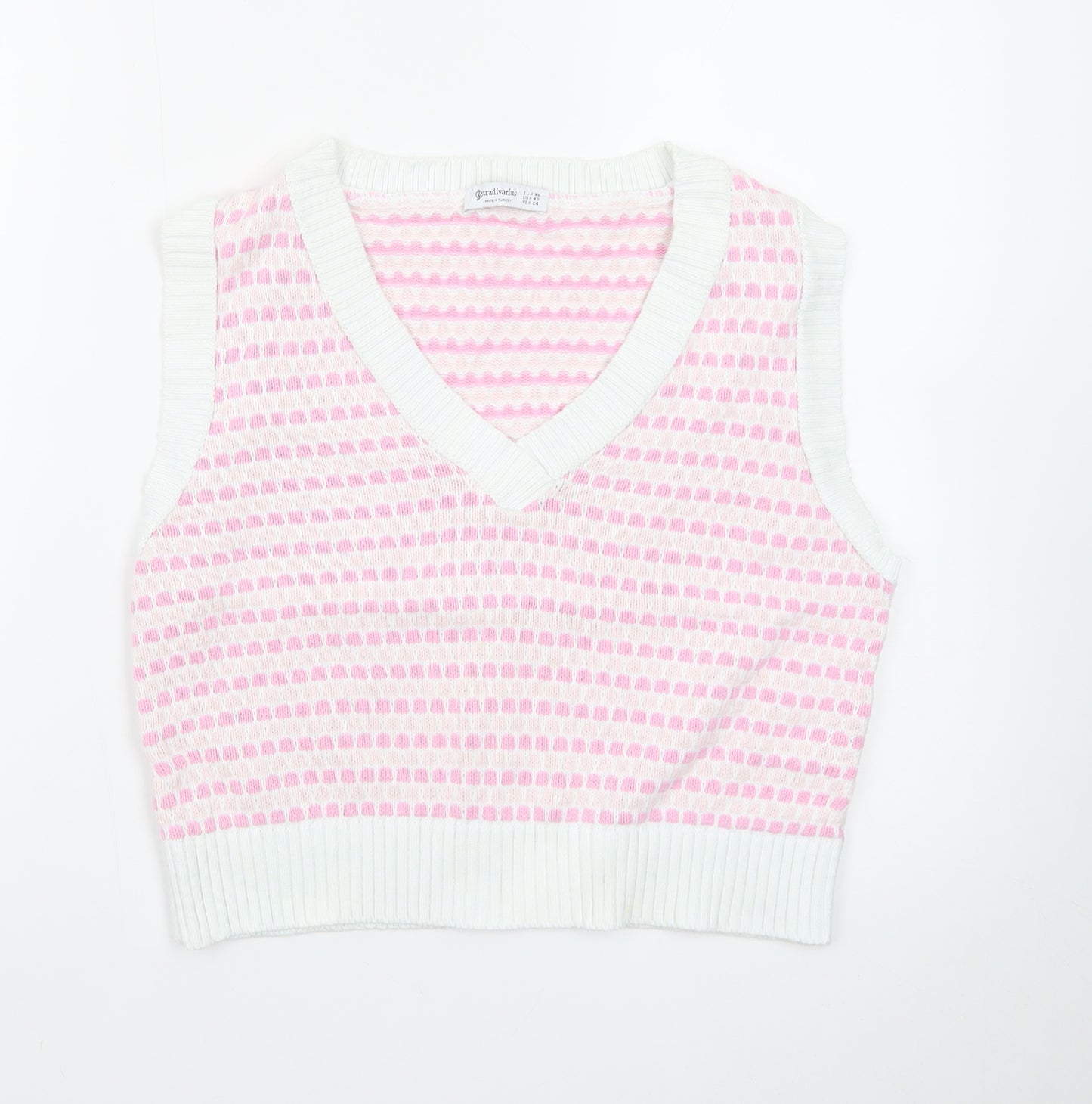 Stradivarius Women's Pink Knit Cropped Tank Top XS