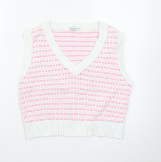 Stradivarius Women's Pink Knit Cropped Tank Top XS
