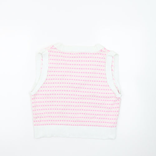 Stradivarius Women's Pink Knit Cropped Tank Top XS