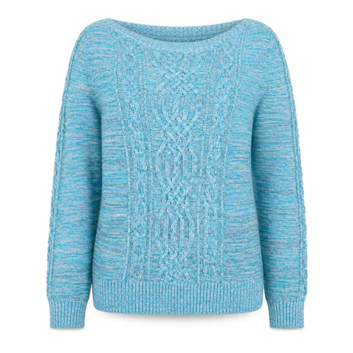Monsoon Women’s Blue Cable-Knit Cotton Blend Jumper M