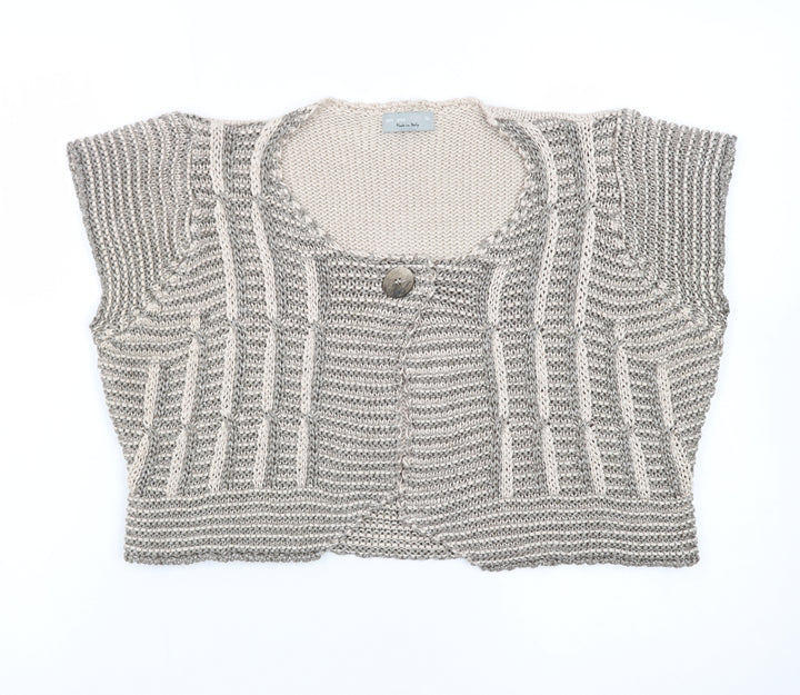 Marks and Spencer Women’s Beige Knit Sleeveless Cardigan Size 16