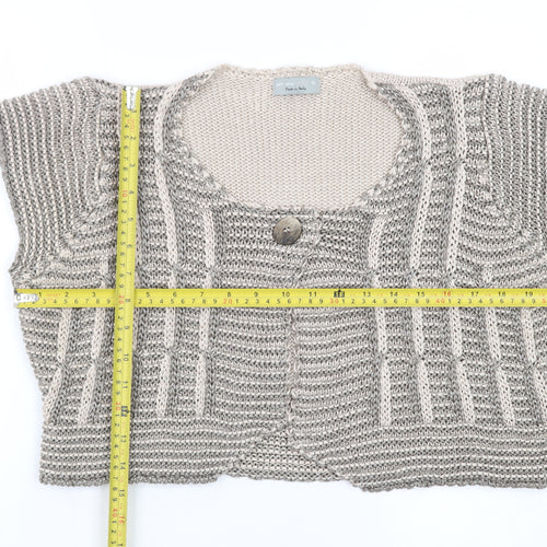 Marks and Spencer Women’s Beige Knit Sleeveless Cardigan Size 16