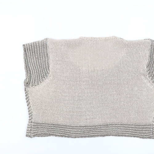Marks and Spencer Women’s Beige Knit Sleeveless Cardigan Size 16
