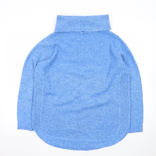 Country Rose Women Blue Cable Knit Cowl Neck Pullover Jumper M