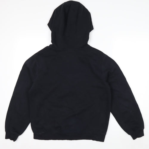 Nike Boys Black Full Zip Hoodie XL 158-170cm Cotton Blend Lined Casual