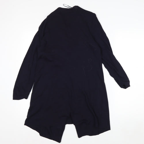 Wallis Women’s Black Longline V-Neck Zip Pocket Knit Cardigan M
