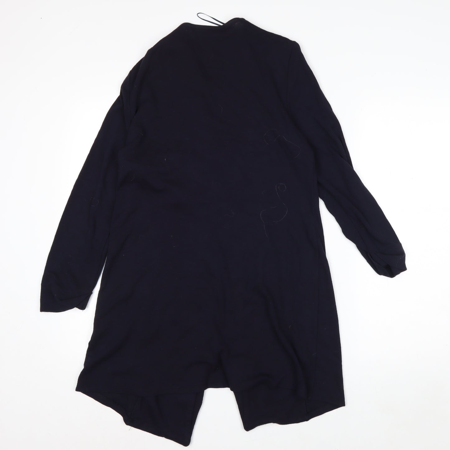 Wallis Women’s Black Longline V-Neck Zip Pocket Knit Cardigan M