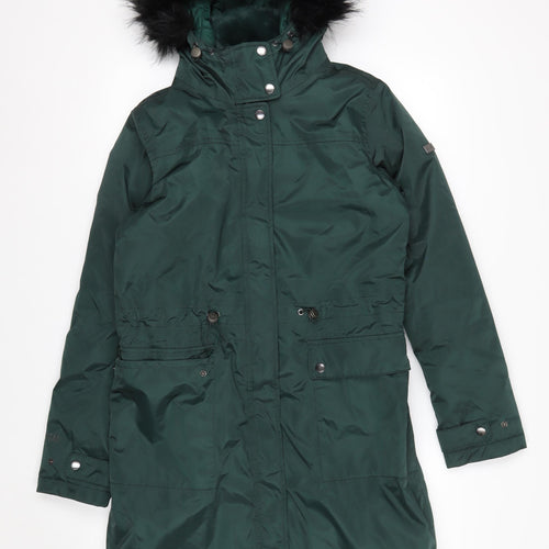 Regatta Great Outdoors Women's Green Hooded Parka Coat Size 10 Waterproof