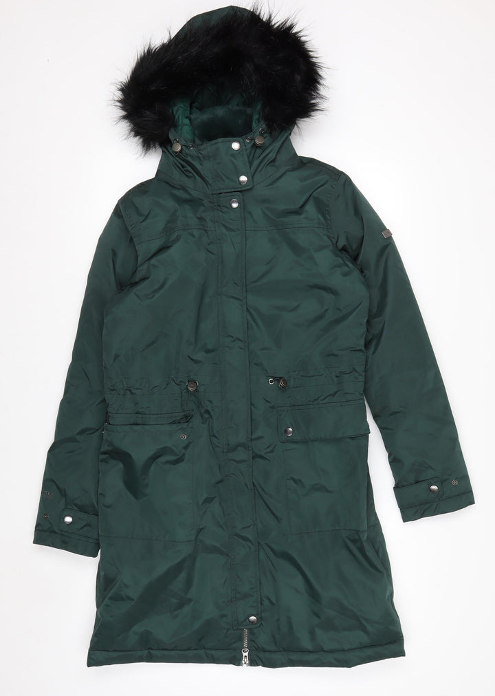 Regatta Great Outdoors Women's Green Hooded Parka Coat Size 10 Waterproof