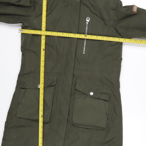 Regatta Womens Green Faux Fur Hooded Parka Coat Size 10