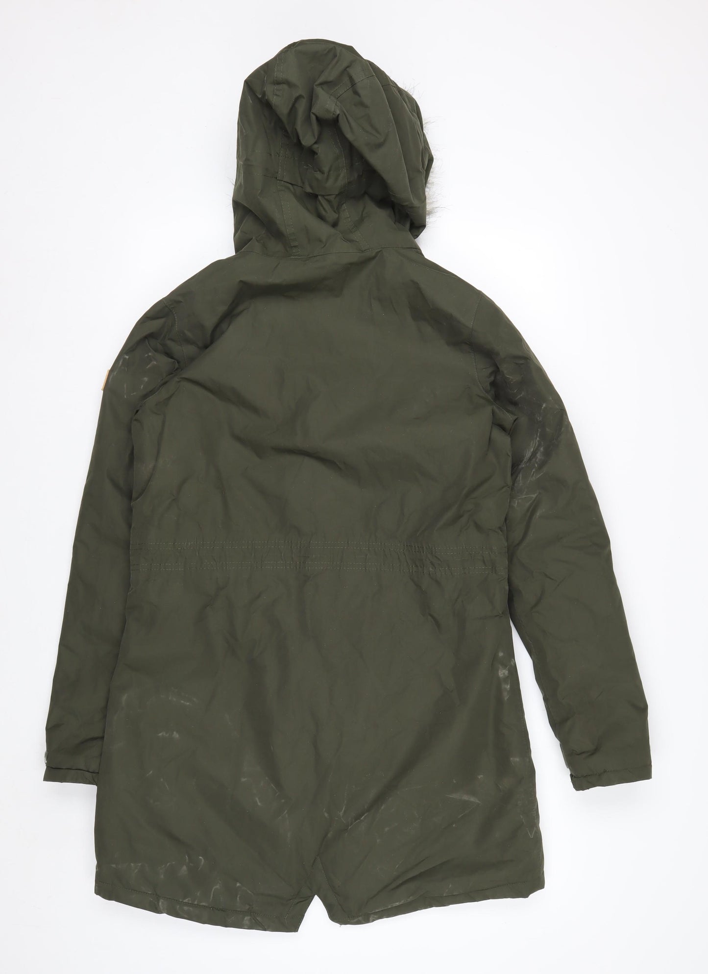 Regatta Womens Green Faux Fur Hooded Parka Coat Size 10