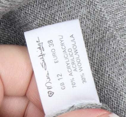 Miss Selfridge Womens Grey Floral Button Cardigan Size 12