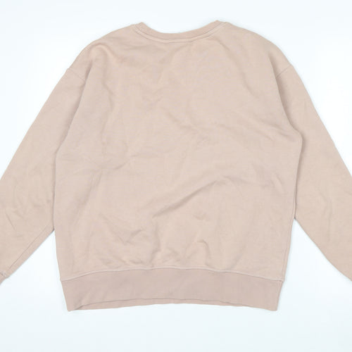 Champion Women’s Beige Small Pullover Sweatshirt Logo Crew Neck