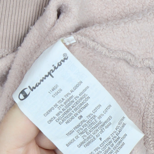 Champion Women’s Beige Small Pullover Sweatshirt Logo Crew Neck