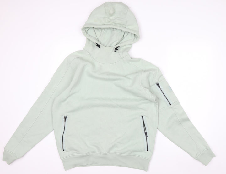 Next Men’s Green Pullover Hoodie M Regular Fit Zip Pocket