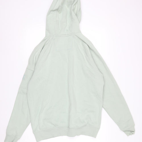 Next Men’s Green Pullover Hoodie M Regular Fit Zip Pocket