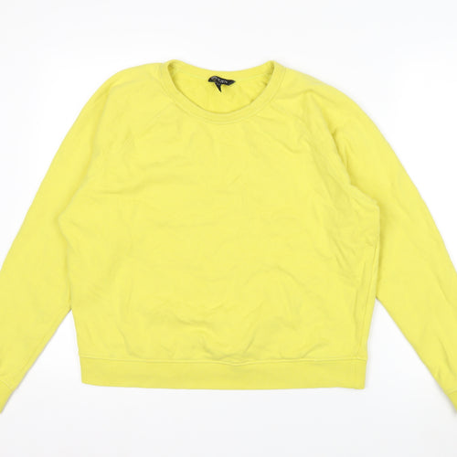 Baukjen Women's Yellow Organic Cotton Crew Neck Sweatshirt UK 8